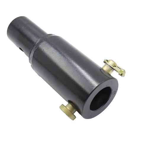 Hella Badass Heavy Duty Auger Adapter Converter Links 2 Inch Female Round Output To 2 9/16 Male Round Socket For Power Drills, black steel.