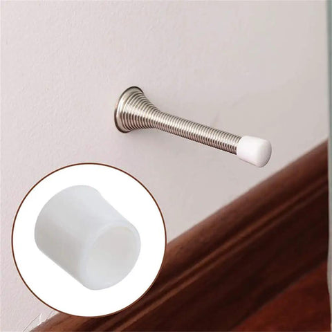 16 Pieces Premium Rubber Door Stop Tips Replacement Bumpers for Wall and Floor Protection installed on metal door stop