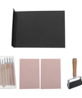 10 Piece Linocut Printmaking Kit With Soft Carving Blocks And Metal Rubber Stamp Set For Beginners No Fuss Carve Tools Includes Ink Roller For Smooth Inking And Scrapbook Projects, with tools and blocks