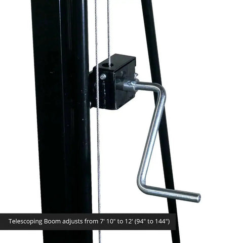 Rugged 2 Ton Telescoping Gantry Crane Portable Shop Lift Frame with adjustable boom height and handle detail.