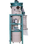 Heavy Duty 5 Horsepower Cyclone Dust Collector Keeping Your Garage Drop Dead Clean With 215 Square Foot High Efficiency Filtration, vertical view.