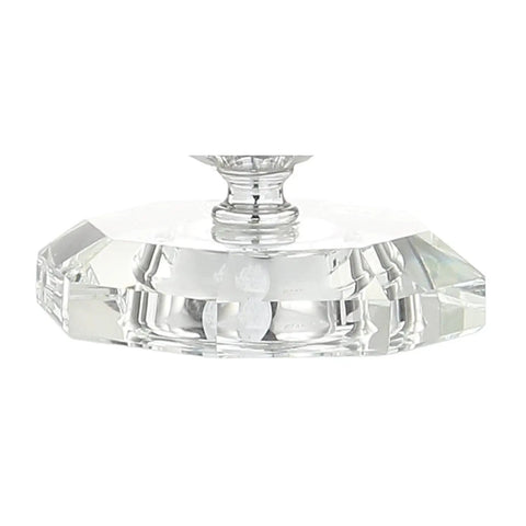 Base of Clear Crystal Faceted Orb Table Lamps Set of 2, Dope Modern Glam Chrome Bedside Lamps with White Linen Drum Shades, UL Listed, LED Bulbs