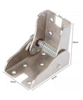 90 Degree Self Locking Folding Hinge Bracket Set For Table Leg Extensions Hidden Bracket Hinge For Bed Legs And Workbenches, side view