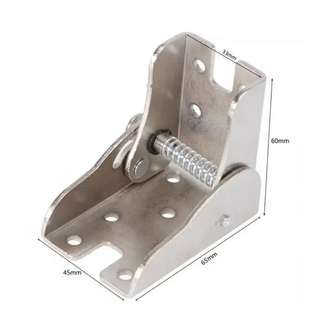 90 Degree Self Locking Folding Hinge Bracket Set For Table Leg Extensions Hidden Bracket Hinge For Bed Legs And Workbenches, side view