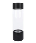 Portable Hydrogen Water Bottle Generator With 1400ppb Hydrogen Rich Water, 16oz Glass Cup, sleek black and transparent design