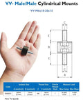 Hand holding M6 Rubber Vibration Isolator Mounts Double Stud Anti Vibration Silent Blocks with diagram and specifications.