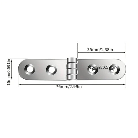 180 Degree Foldable Flap Hinge Set For Sewing Machine Cabinet Doors Screw On Hinge Hardware For Furniture, dimensions labeled