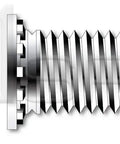 Bulk Pack Of 8000 Standard 8 32 Thread 1 Inch Self Clinching Studs With Tight Flush Head And Full Grip Screw Threads Forged From Bombproof 303 Stainless Steel showing detailed flush head design and screw threads.