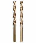 Kozelo 2pc drill bit set, 17/64 in (6.747 mm) diameter, gold-coated M2 high-speed steel twist bits