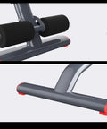 Close-up of foot pads and foam rollers on Adjustable Folding Dumbbell Bench For Home Gym With Large Non Slip Foot Pads, Stable Leather Cushioned Surface