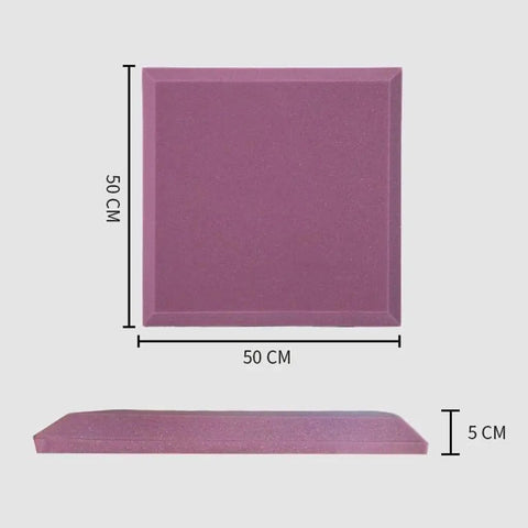 High Density Acoustic Foam Panels 10 Pack Premium Soundproof Wall Tiles With Self Adhesive Backing Flame Retardant Grey Finish, 50x50 cm size view.