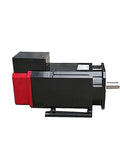 Top Shelf 2 Point 2 Kilowatt Ac Servo Spindle Motor For Cnc Routers And 3D Printers side view, black and red, heavy duty design.