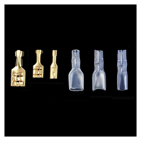 Check Out This Awesome 120 Piece Assorted Insulated Female Wire Connector Kit With Spade Terminals For Crimping Electrical Wiring In 2.8 4.8 And 6.3mm Sizes To Fix Your Ride Or DIY Projects Easily Today. insulated female spade terminals, brass and clear plastic, assorted sizes