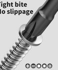 Impact Driver Bit Set 45 Piece Screwdriver Bit Set With Phillips Slotted Hex And Torx Heads, close-up of bit and screw interaction
