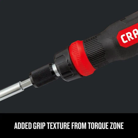 Close-up of Ratcheting Multibit Screwdriver Set, 26-Piece With Quick Rotation Control And Added Grip Texture For Heavy Torque Tasks