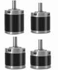36mm Planetary Gearbox For 555 545 3650 DC Motors High Precision Metal Gears in four angles, showcasing engineering design.