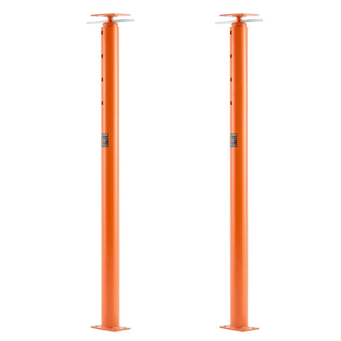 VEVOR 2 Pack Telescoping Jack Posts Heavy Duty Steel Support Beams in orange, adjustable 54 to 150 inches, perfect for house leveling.