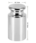 5 Kg Calibration Weight For Digital Scales, Precision Class M1 Steel With Chrome Finish, cylindrical shape, dimensions shown