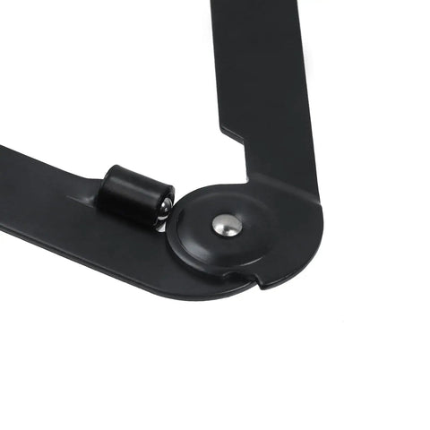 180 Degree Rotatable Lid Hinges, 9 Inch Folding Hinges, Beefed Up Heavy Duty Reinforced 4 Pack For Toolboxes Chests And Storage Lids, Durable Steel Construction With Smooth Operation black steel hinge close-up