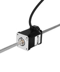 YEJMKJ NEMA 17 through-shaft stepper motor with TR8x8 lead screw, black housing, silver front plate