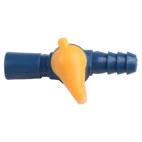Switch bite valve from Ultimate Hydration System Accessories Kit, blue with orange handle, for water bladder reservoir.