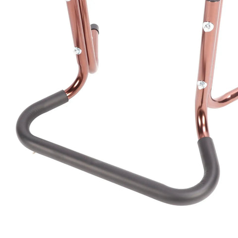 Close-up of aluminum Bedside Auxiliary Rail With 4 Padded Handles For Seniors And Pregnant Women, focus on padded handle.