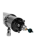 Heavy Duty Water Cooled Spindle Built Tough For Pro CNC Machine Tools, close-up of water inlet, metal housing, mounted connectors.