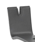 Close-up of flat wide claw on Carbon Steel Pry Bar With Nail Puller And Claw, Beefy Heavy Duty Demolition Tool For Woodworking And Household Projects.