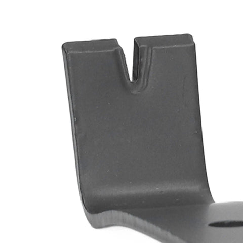 Close-up of flat wide claw on Carbon Steel Pry Bar With Nail Puller And Claw, Beefy Heavy Duty Demolition Tool For Woodworking And Household Projects.