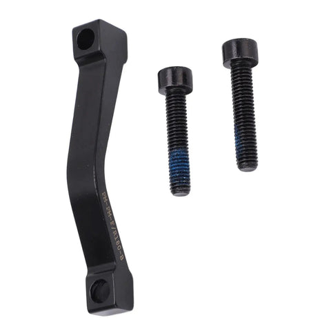 180mm Disc Brake Caliper Mount Adapter For Mountain Bikes, CNC Aluminum Alloy 7075, with screws for installation.