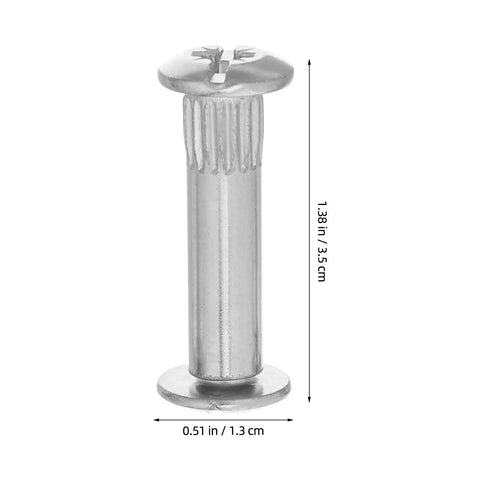 100Pcs M6 Cabinet Connector Screws For Wood Furniture Closet And Desk Heavy Duty Cold Rolled Steel Binding Posts Machine Screw Threads And Splint Nuts Sturdy Hardware For Easy Tight Rock Solid Assembly, 3.5 cm long, 1.3 cm wide