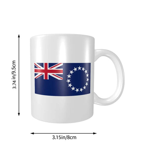 Flag Of The Cook Islands Coffee Mugs 11 Oz Double Sided Print Mug With Handle Dishwasher Safe Premium Ceramic Awesome Gift