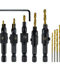 11 Piece Countersink Drill Bit Set For Woodworking With Hex Shank High Speed Steel Bits For Countersinking And Screw Hole Enlargement Beveling Chamfering For DIY Wood Projects