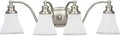 Four Light Wall Bath Fixture In Two Tone Nickel Finish To Brighten Hallways Foyers Dining Rooms And Outdoor Patios Alexandria Collection