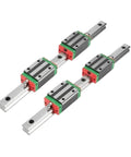 Top Notch High Precision Linear Guide Rail Kit Featuring Two 1300mm HGR15 Steel Rails Paired With Four Ultra Smooth HGH15CA Narrow Slider Blocks.