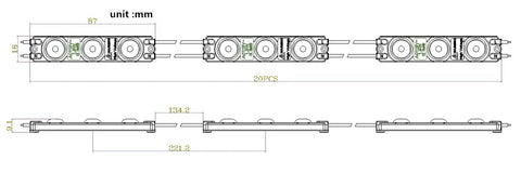 Diagram of 110V AC LED Module White 1.5W Decorative Light For Letter Signs And Advertising Displays With Adhesive Tape Backing