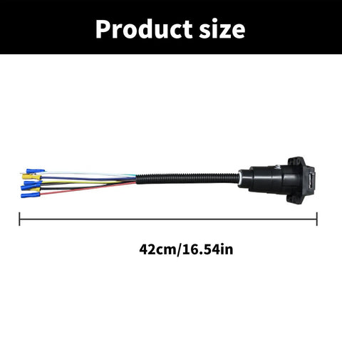 7 Pin Trailer Wiring Harness Socket Extension Power Cable For Safe Power Transmission In Campers, RVs, Trucks, And Cars, Easy Plug Connector, Durable Automotive Trailer Cable For Camping, Freight, Exhibitions, And Daily Driving, 42cm