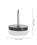 Anti Slip Furniture Pads With Nail On Glide For Chairs And Tables, Rubber And Steel Construction, side view showing dimensions