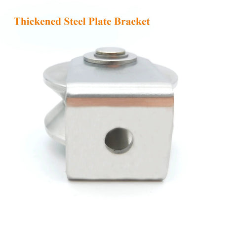 Front view of Stainless Steel V Groove Wheel Heavy Duty Caster With Bracket For Sliding Gates And Industrial Machines, Rigid Track Wheel Pulley And Rolling Gate Rollers For Inverted Track, Gate Systems, Built To Last For Any Load.