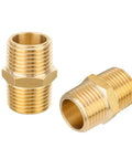 Pack Of 5 One Half Inch Brass NPT Male Hex Nipples For Copper Brass Or Iron Pipe Connections Straight Adapters Durable