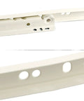 Close-up of Heavy Duty Thickened Roller Drawer Slide Tracks in white metal with ultra smooth glide rail system.