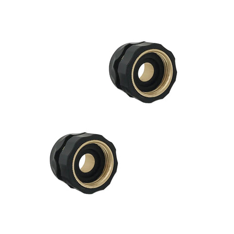 Pack Of 2 Quick Connect Garden Hose Adapters With Hand Tighten Design, aluminum, for tool-free easy install on hoses and pressure washers.