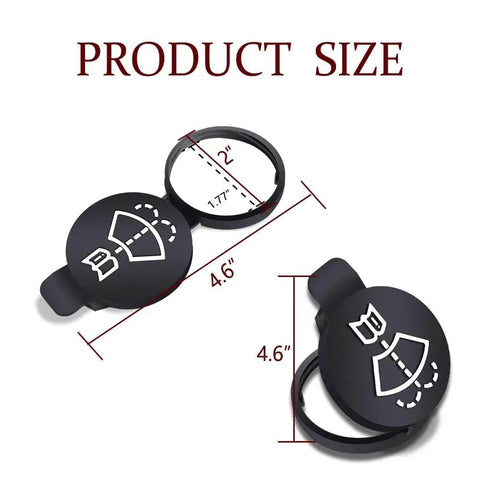 Two Pack Windshield Washer Fluid Reservoir Cap Replacement Fits Chevy Buick Cadillac OE Numbers 13227300 12767700 12788573 19172571 Durable Plastic Reservoir Cap For Easy Under Hood Maintenance And Leak Prevention product size diagram showing dimensions