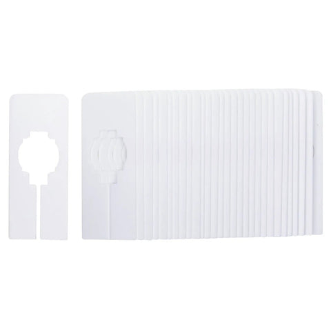 Durable Plastic Clothes Rack Dividers With Blank Custom Tags For Easy Closet Organization In White 5 By 2 Inch Polypropylene Pack Of 60