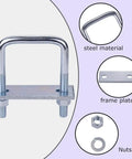 Heavy Duty Leaf Spring Clamp Kit 2 Pcs, Premium Tie Bolts Built To Lock Tight On 3 Inch Springs For Trucks Trailers And Off Road Rides That Rock. steel U-bolt clamp with frame plate and nuts