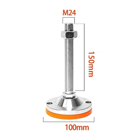 Rock Solid Heavy Duty Leveling Screw Legs Adjustable Threaded Feet For Furniture And Machinery 9 Piece Set with 150mm height and 100mm base.
