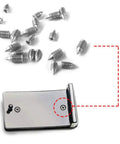 Sweet Sixty Piece Metal Cross Slot Screw Pack With Nifty Screwdriver For Belt Buckles Wallets And Bags Metric Hardware Set showing screws and driver.