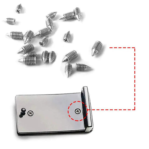 Sweet Sixty Piece Metal Cross Slot Screw Pack With Nifty Screwdriver For Belt Buckles Wallets And Bags Metric Hardware Set showing screws and driver.