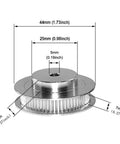 GT2 Synchronous Timing Pulleys Set Two Piece 20T And 60T Aluminum 5mm Bore High Precision Drive Pulleys With dimensions