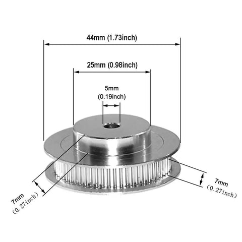GT2 Synchronous Timing Pulleys Set Two Piece 20T And 60T Aluminum 5mm Bore High Precision Drive Pulleys With dimensions